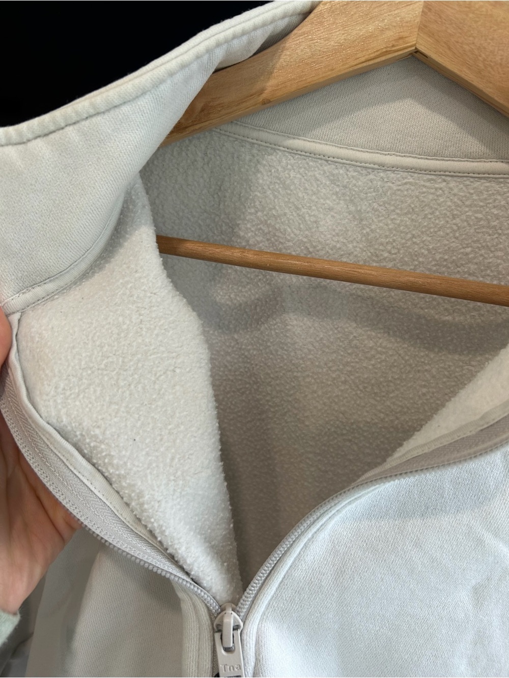 TNA Cream Cropped Quarter-Zip Pullover - Picture 3 of 5